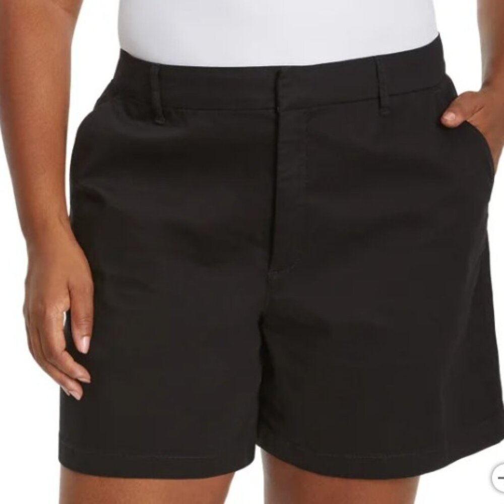 🆕 Gloria Vanderbilt Mid-Rise Stretch Twill Chino Shorts – 5" Inseam (Size 14)